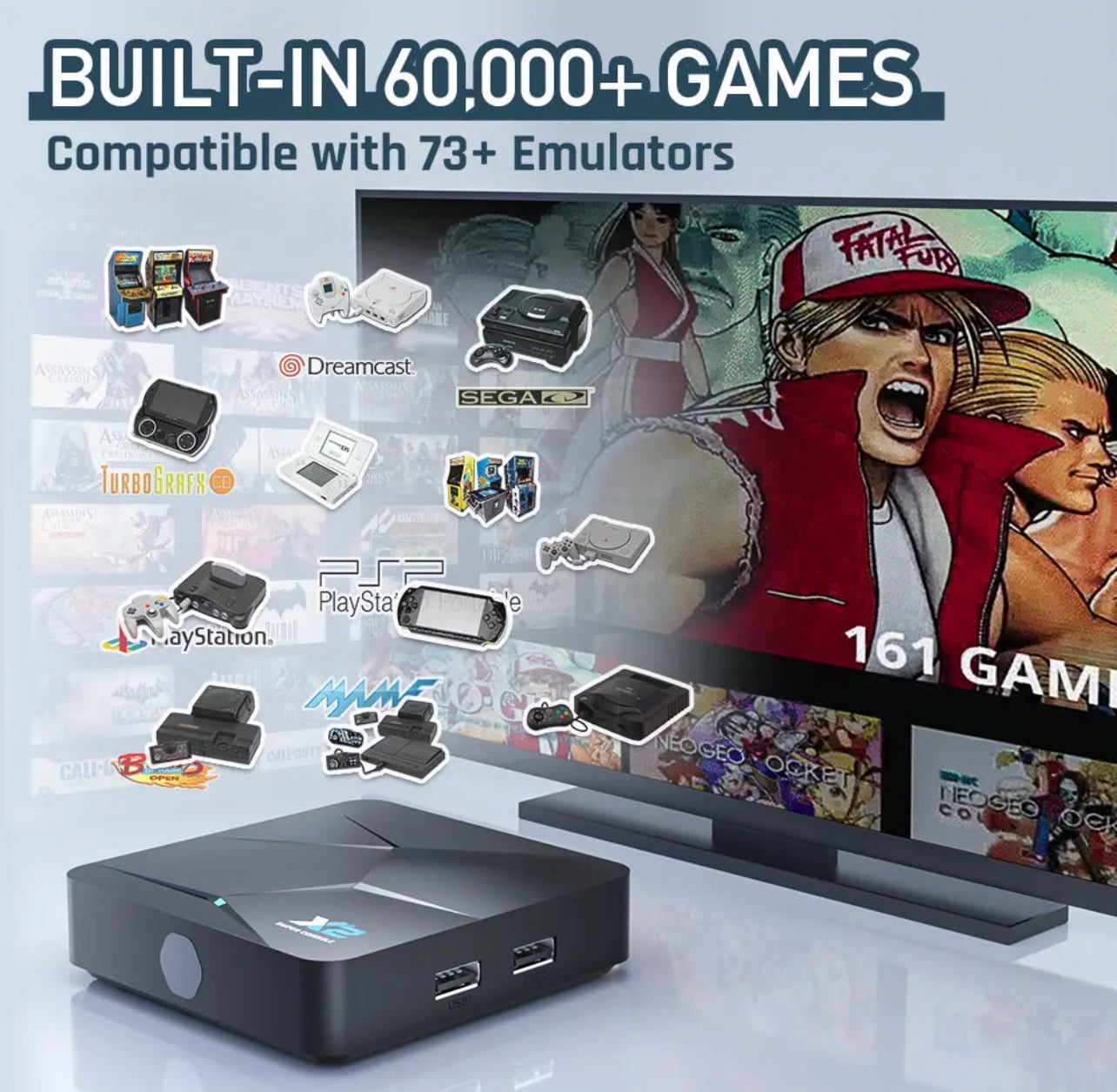 Super Console X2 PRO Retro Game Console with 60,000+Games,Video Game C ...